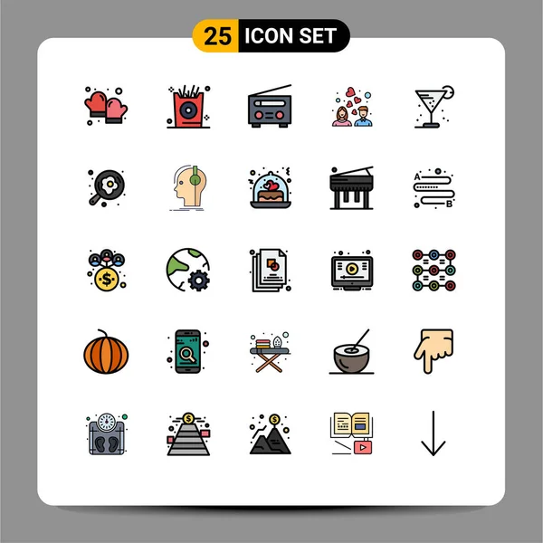 Universal Icon Symboly Skupina Moderní Plná Řada Ploché Barvy Nápojů — Stockový vektor