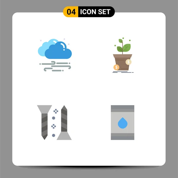 Thematic Vector Flat Icons Editable Symbols Weather Construction Cloud Pot — Stock Vector