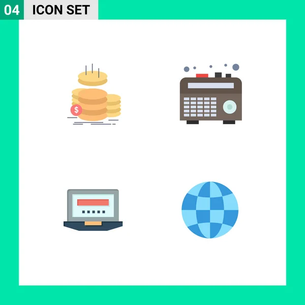 Vector Icon Pack Line Signs Symbols Coin Computer Income Radio — 스톡 벡터