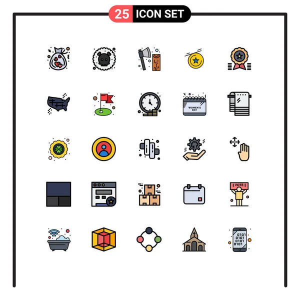 Stock Vector Icon Pack Van Line Signs Symbolen Voor Badge — Stockvector