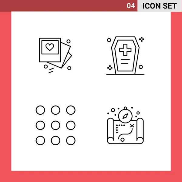 Pictogram Set Simple Filledline Flat Colors Gallert Call Wedding Dreadful — Stock Vector