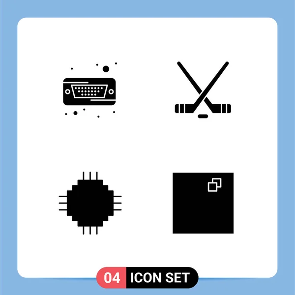 Set Commercial Solid Glyphs Pack Drive Devices Hard Sport Electronic — Vector de stock