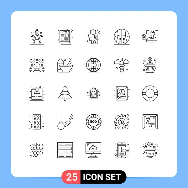 Set Von Modernen Symbolen Symbole Zeichen Für Fingerabdruck Freizeit Brainstorming — Stockvektor