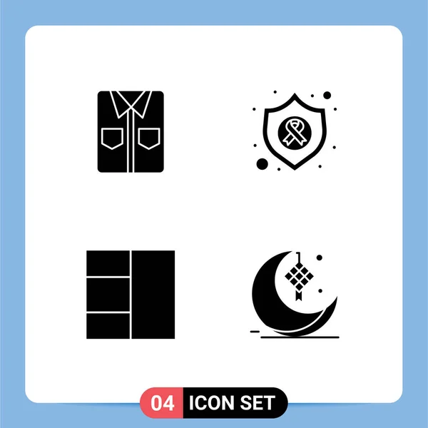 User Interface Solid Glyph Pack Modern Signs Symbols Clothes Grid — Stockový vektor
