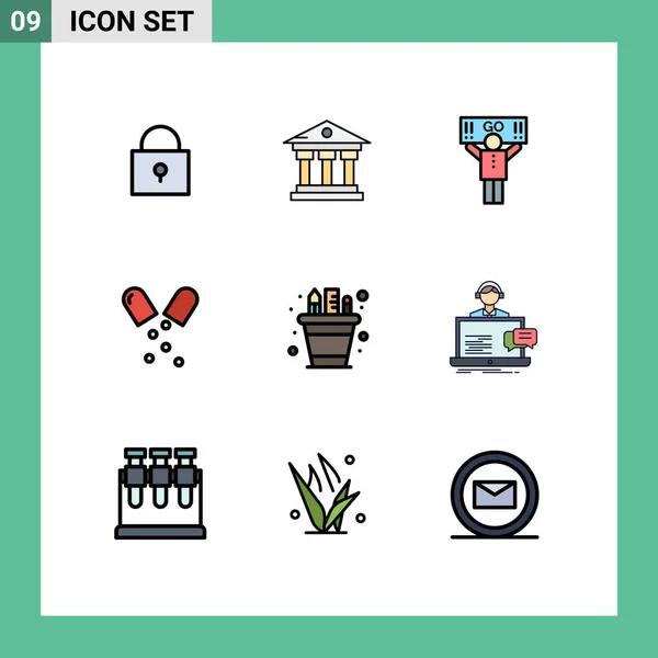 Stock Vector Icon Pack Line Signs Symbols Plop Business Sport — 스톡 벡터