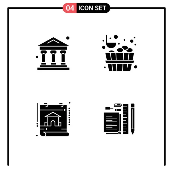 Creative Icons Modern Signs Sysymbols School Real Estate Bucket Calendar — Vector de stock