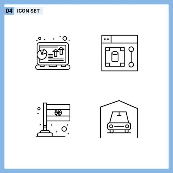 Universal Icon Symbols Group Modern Filledline Flat Colors Analysis Country — Vetor de Stock