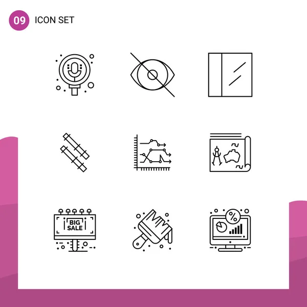 Icône Vectorielle Stock Paquet Signes Symboles Ligne Pour Graphique Graphique — Image vectorielle
