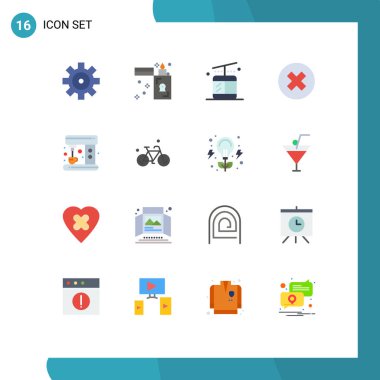 16 Evrensel bisiklet, makine, düzenli, kahve, multimedya Yaratıcı Vektör Tasarım Elemanları Paketi Düz Renk Paketi