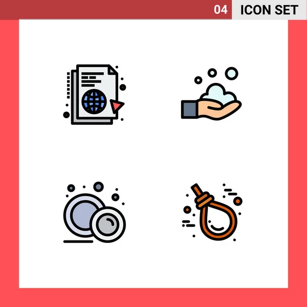 Set Modern Icons Symbols Signs Learning Crockery Internet Hand Food — 스톡 벡터