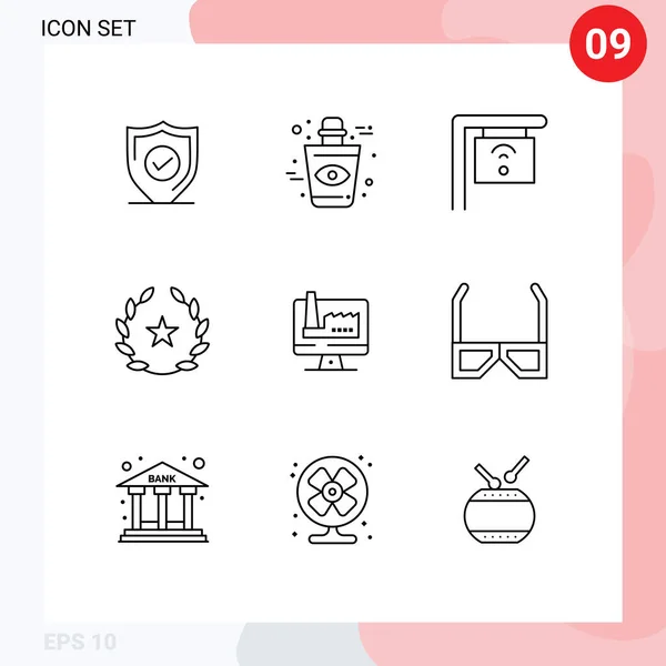 Ensemble Symboles Modernes Icônes Interface Utilisateur Signes Pour Moniteur Ordinateur — Image vectorielle