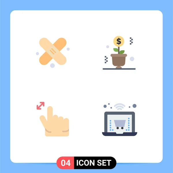 Gruppe Von Modernen Flachen Symbolen Set Für Verband Hand Wachsen — Stockvektor
