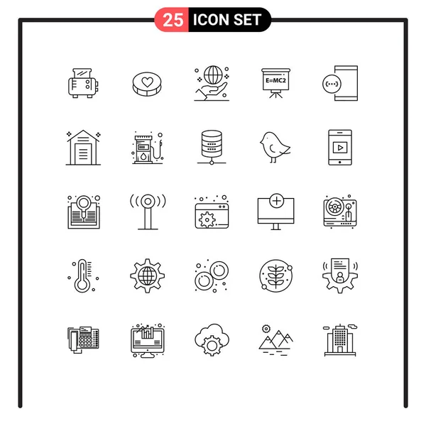 Set Modern Ikonok Szimbólumok Jelek Kódolás Oktatás Globális Fórumon Osztályteremben — Stock Vector