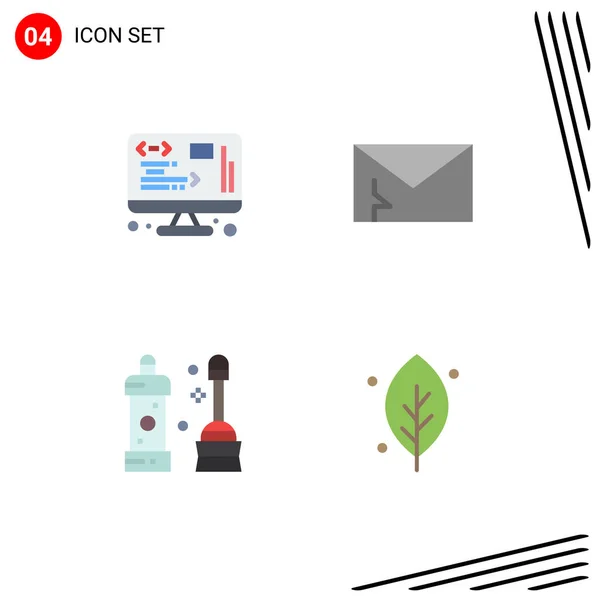 Set Dari Ikon Modern Simbol Tanda Tanda Untuk Data Kamar - Stok Vektor