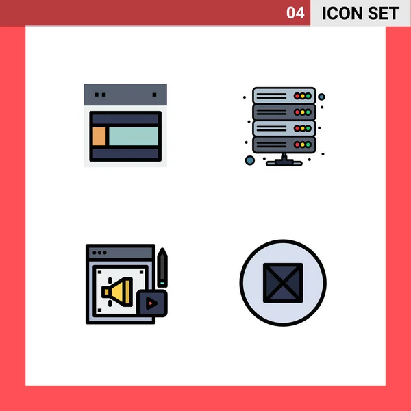 Set Modern Icons Sysymbols Signs Design Vpn Web Database Digital — Vector de stock