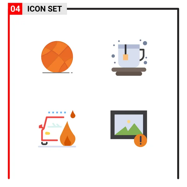 Universal Icon Symbols Group Modern Flat Icons Ball Fire Education —  Vetores de Stock