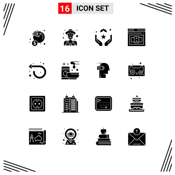 Universal Icon Symbols Group Modern Solid Glyphs Html Código Homem — Vetor de Stock