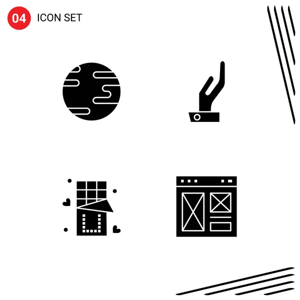 Creative Icons Modern Signs Sysymbols Earth Sweet Alms Chocolate Interface — Vector de stock