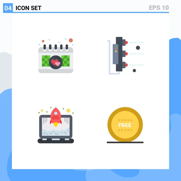 Pictogram Set Simple Flat Icons Calendar Start Factory Scanner Ecommerce — Stock Vector