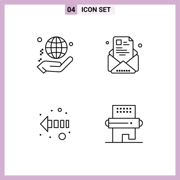 Universal Icon Symbols Group Modern Filledline Flat Colors Hand Profile — Vetor de Stock