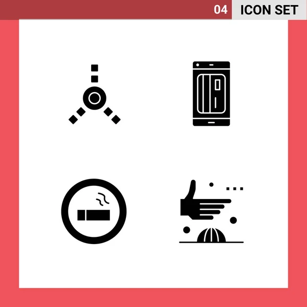 Universal Icon Symbols Group Modern Solid Glyphs Connection Lab Card — 스톡 벡터