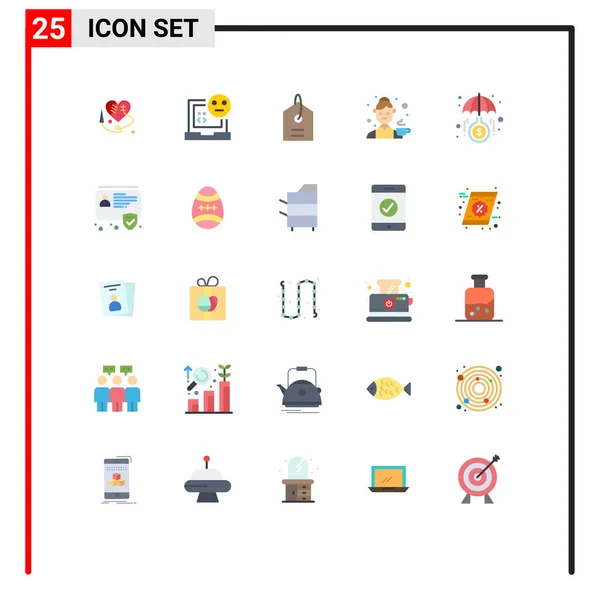 Universal Icon Symbols Group Modern Flat Colors Growth Tea Price — Vetor de Stock