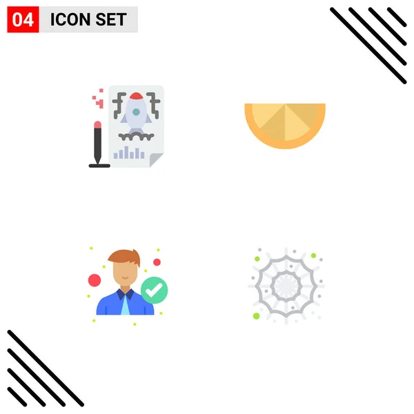 Modern Set Flat Icons Symbols Page Office File Accept Halloween — Stock Vector