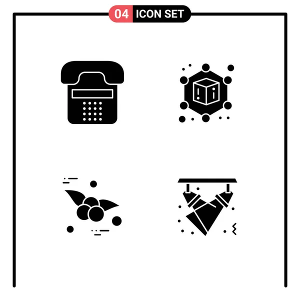 Universal Icon Symbols Group Modern Solid Glyphs Call Fruit Device — 스톡 벡터