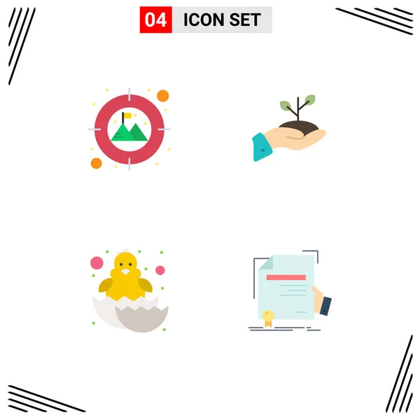 Flat Icon Pack Mit Universellen Symbolen Für Fokus Bezahlung Wachstum — Stockvektor