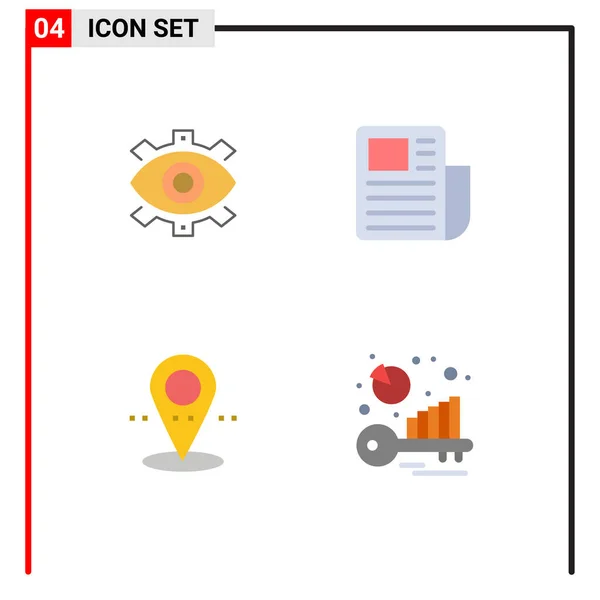 Flat Icon Concept Voor Websites Mobiele Apps Oog Tekst Bedrijf — Stockvector