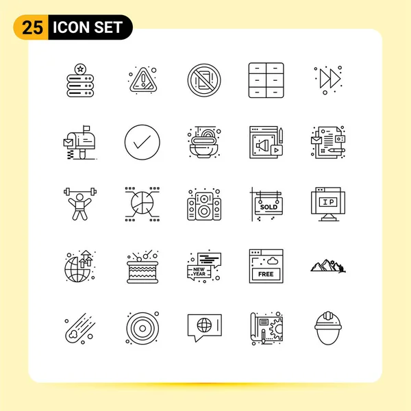 Conjunto Icones Modernos Símbolos Sinais Para Seta Mobiliário Evitar Decoração — Vetor de Stock