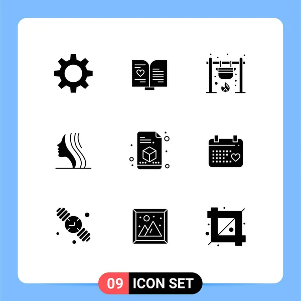 User Interface Solid Glyph Pack Van Moderne Tekens Symbolen Van — Stockvector