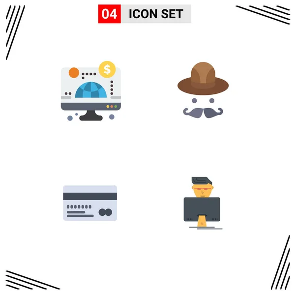 Pack Creative Flat Icons Computer Credit Card Money Canada Payment — Vector de stock