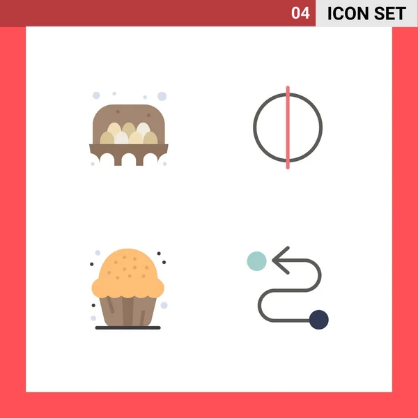 Set Von Vector Flat Icons Grid Für Landwirtschaft Dessert Lebensmittel — Stockvektor