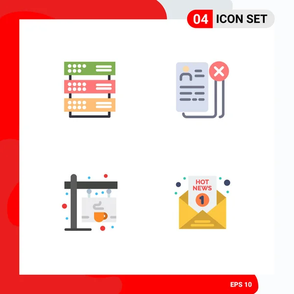 Flat Icon Concept Pour Les Sites Web Serveur Mobile Applications — Image vectorielle