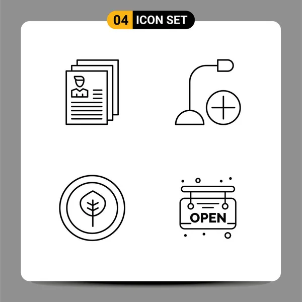 Universal Line Signs Account Hardware Files Computer Biological Table Design — стоковый вектор