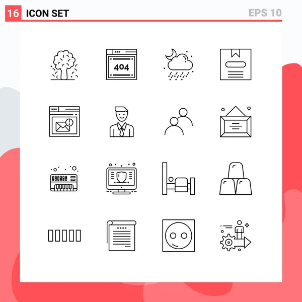 Creative Icons Moderní Značky Symboly Prohlížeče Kódování Obchod Měsíc Editable — Stockový vektor