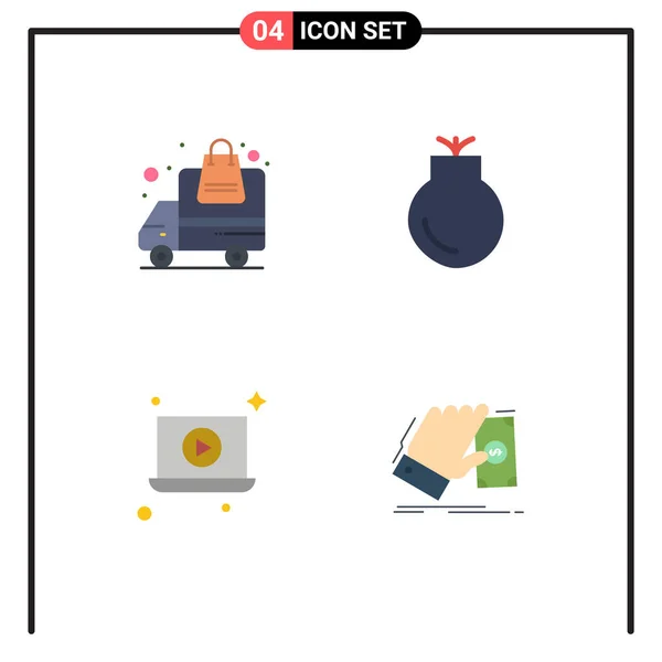 Pack Modern Flat Icons Signs Symbols Web Print Media Delivery — Stock Vector