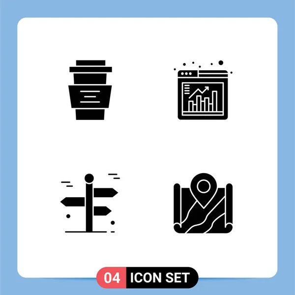 Stock Vector Icon Pack Líneas Símbolos Para Bebidas Navegación Copa — Vector de stock