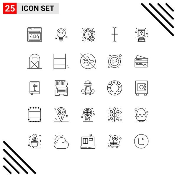 Stock Vector Icon Pack Mit Zeilenzeichen Und Symbolen Für Belohnung — Stockvektor