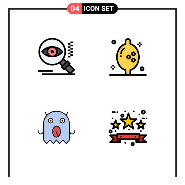 Universal Icon Symbols Group Modern Filledline Flat Colors Eye Space — 스톡 벡터