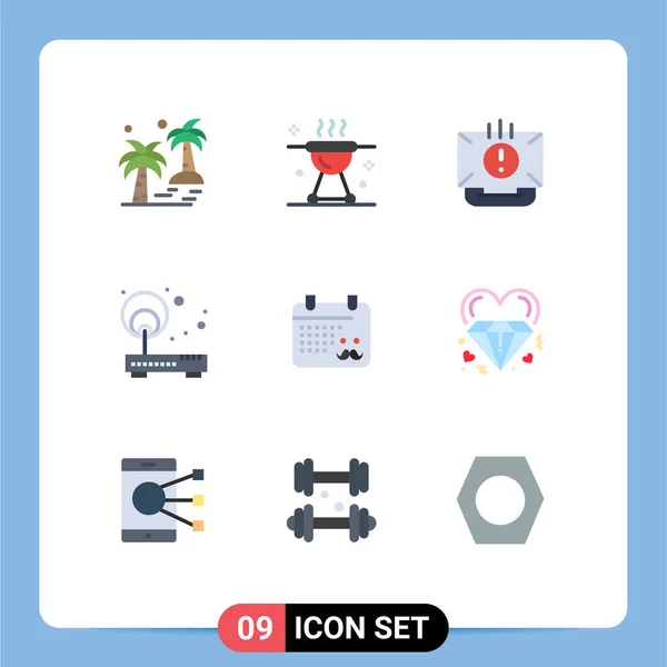 Interface Utilisateur Flat Color Pack Signes Symboles Modernes Réseau Accès — Image vectorielle