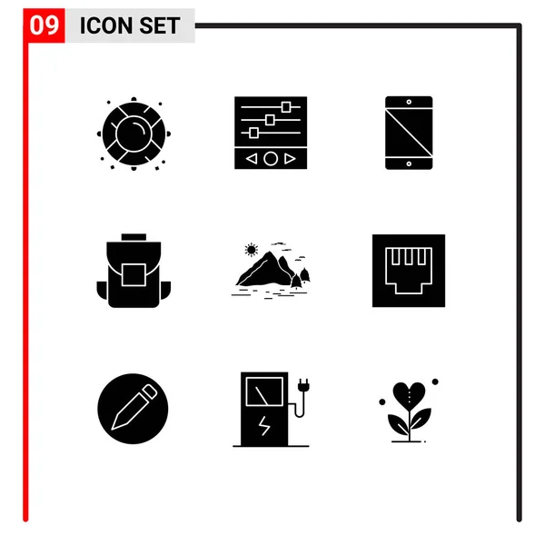 Universal Icon Symbols Group Modern Solid Glyphs Nature Bag Allowed — Vetor de Stock