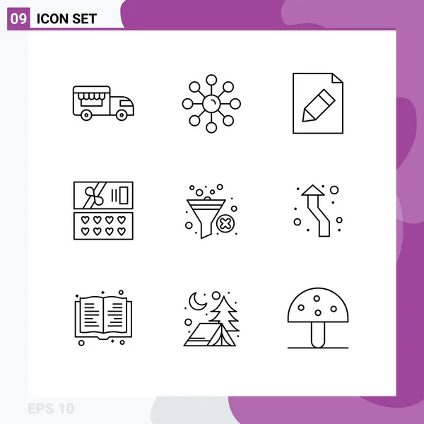 Set Von Modernen Symbolen Symbole Zeichen Für Filter Trichter Dokument — Stockvektor