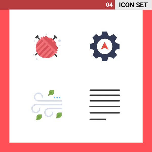 Flat Icon Concept Voor Websites Mobiele Apps Bal Dankzegging Garen — Stockvector