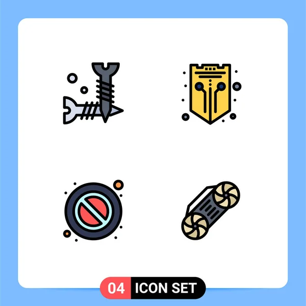 Vector Stock Icon Pack Líneas Signos Símbolos Para Tornillo Prohibido — Vector de stock