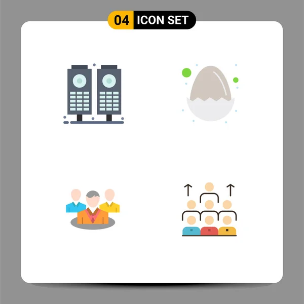 Modern Set Flat Icons Pictograph Music Gossip Baby Nature Workforce — Archivo Imágenes Vectoriales