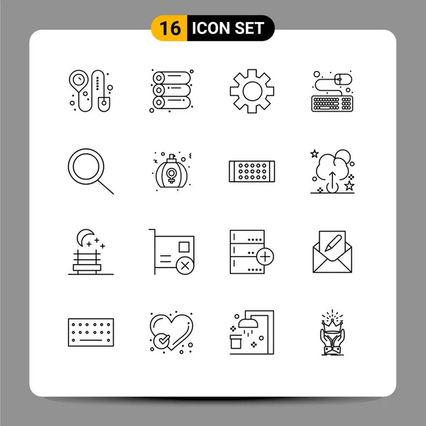16创意图标爱情 鼠标可编辑向量设计元素的现代符号和符号 — 图库矢量图片