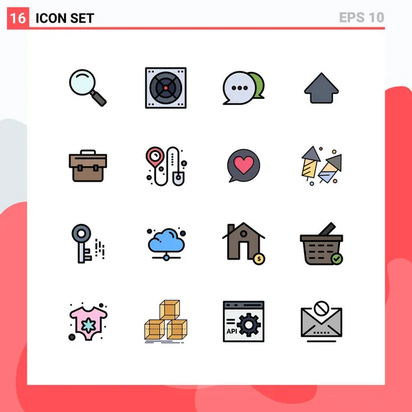 2014 Mobile Interface Flat Color Filled Line Set Pictograms Booking — 스톡 벡터