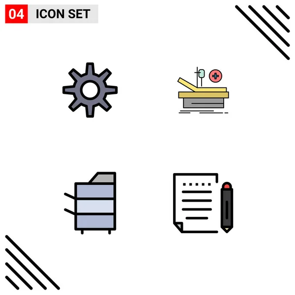 Stock Vector Icon Pack Líneas Símbolos Para Engranajes Electrónica Operación — Vector de stock